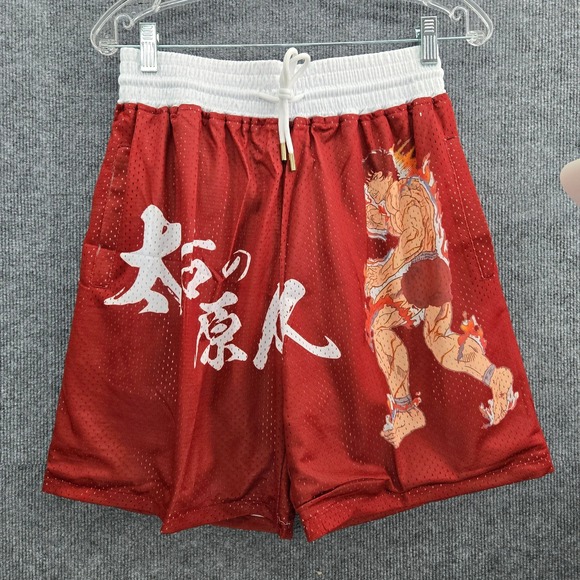 The Unbranded Brand Other - Akatsuki Anime Mesh Basketball Shorts Red White Waist 28
